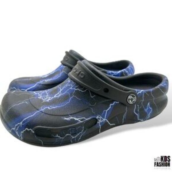 Crocs Black Lightning Bolt “Bistro” Clogs Men 12 - Picture 1 of 6